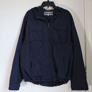 Vintage Ocean Pacific OP Navy Windbreaker Hooded Jacket